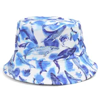 Women's Simple Style Classic Style Color Block Printing Flat Eaves Bucket Hat sku image 2
