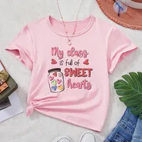 Casual Cartoon Letter Polyester T-shirts & Blouses main image 1