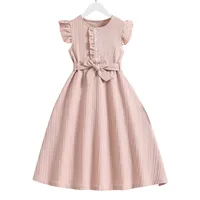 Casual Elegant Solid Color Polyester Girls Dresses main image 2