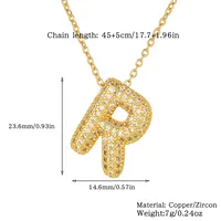 Wholesale Casual Simple Style Letter Copper Plating Inlay Zircon Pendant Necklace main image 6