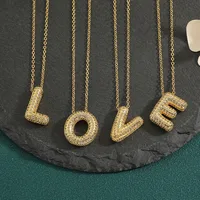 Wholesale Casual Simple Style Letter Copper Plating Inlay Zircon Pendant Necklace main image 1