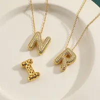 Wholesale Casual Simple Style Letter Copper Plating Inlay Zircon Pendant Necklace main image 4