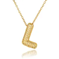 Wholesale Casual Simple Style Letter Copper Plating Inlay Zircon Pendant Necklace main image 2