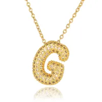 Wholesale Casual Simple Style Letter Copper Plating Inlay Zircon Pendant Necklace sku image 15