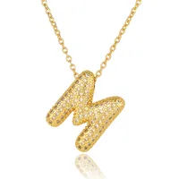 Wholesale Casual Simple Style Letter Copper Plating Inlay Zircon Pendant Necklace sku image 19