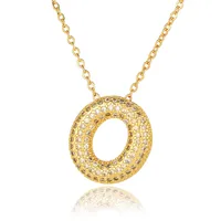 Wholesale Casual Simple Style Letter Copper Plating Inlay Zircon Pendant Necklace sku image 6