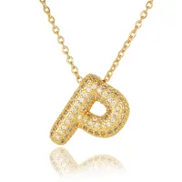 Wholesale Casual Simple Style Letter Copper Plating Inlay Zircon Pendant Necklace sku image 7