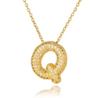 Wholesale Casual Simple Style Letter Copper Plating Inlay Zircon Pendant Necklace sku image 21