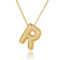 Wholesale Casual Simple Style Letter Copper Plating Inlay Zircon Pendant Necklace sku image 8