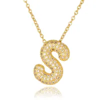 Wholesale Casual Simple Style Letter Copper Plating Inlay Zircon Pendant Necklace sku image 9