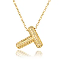 Wholesale Casual Simple Style Letter Copper Plating Inlay Zircon Pendant Necklace sku image 22