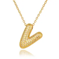 Wholesale Casual Simple Style Letter Copper Plating Inlay Zircon Pendant Necklace sku image 23