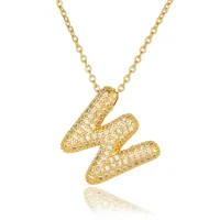Wholesale Casual Simple Style Letter Copper Plating Inlay Zircon Pendant Necklace sku image 24