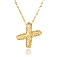 Wholesale Casual Simple Style Letter Copper Plating Inlay Zircon Pendant Necklace sku image 11