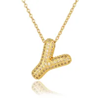 Wholesale Casual Simple Style Letter Copper Plating Inlay Zircon Pendant Necklace sku image 25
