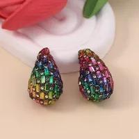 1 Pair Elegant Lady Water Droplets Plating Inlay Zinc Alloy Glass Ear Studs main image 5