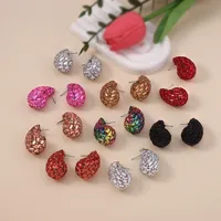 1 Pair Elegant Lady Water Droplets Plating Inlay Zinc Alloy Glass Ear Studs main image 3