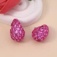 1 Pair Elegant Lady Water Droplets Plating Inlay Zinc Alloy Glass Ear Studs sku image 2
