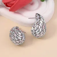 1 Pair Elegant Lady Water Droplets Plating Inlay Zinc Alloy Glass Ear Studs sku image 6