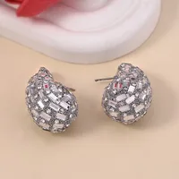 1 Pair Elegant Lady Water Droplets Plating Inlay Zinc Alloy Glass Ear Studs sku image 1