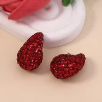 1 Pair Elegant Lady Water Droplets Plating Inlay Zinc Alloy Glass Ear Studs sku image 3