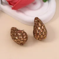 1 Pair Elegant Lady Water Droplets Plating Inlay Zinc Alloy Glass Ear Studs sku image 5