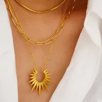 Elegant Vintage Style Streetwear Geometric Round Devil's Eye 14K Gold Plated Amazonite Natural Stone Titanium Steel Wholesale Rings Bracelets Necklace main image 2