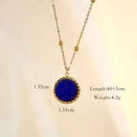 Titanium Steel 14K Gold Plated Elegant Classical Lady Plating Inlay Geometric Round Devil's Eye Natural Stone Rings Bracelets Necklace main image 7