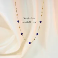 Titanium Steel 14K Gold Plated Elegant Classical Lady Plating Inlay Geometric Round Devil's Eye Natural Stone Rings Bracelets Necklace main image 8