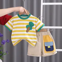 Cute Stripe Cotton Boys Clothing Sets main image 5