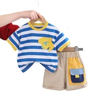 Cute Stripe Cotton Boys Clothing Sets main image 3
