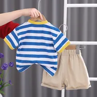 Cute Stripe Cotton Boys Clothing Sets main image 2