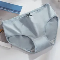 Solid Color Bow Knot Breathable Low Waist Panties sku image 16
