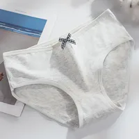 Solid Color Bow Knot Breathable Low Waist Panties sku image 5