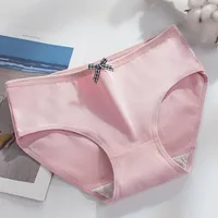 Solid Color Bow Knot Breathable Low Waist Panties sku image 19