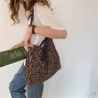 Women's Large Polyester Leopard Streetwear Square Open Shoulder Bag sku image 9