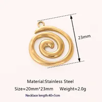 Wholesale Jewelry Casual Cute Classic Style Solid Color Spiral 304 Stainless Steel 18K Gold Plated Pendant Necklace main image 7
