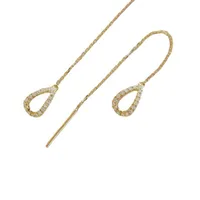 1 Pair IG Style Simple Style Water Droplets Hollow Out Inlay Alloy Rhinestones Ear Line main image 5