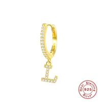 1 Piece 925 Sterling Silver Letter Drop Earrings sku image 7
