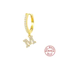 1 Piece 925 Sterling Silver Letter Drop Earrings sku image 24