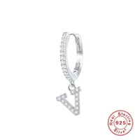1 Piece 925 Sterling Silver Letter Drop Earrings sku image 21