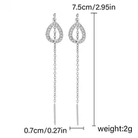 1 Pair IG Style Simple Style Water Droplets Hollow Out Inlay Alloy Rhinestones Ear Line main image 7