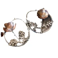 1 Pair Retro Geometric Flower Alloy Drop Earrings main image 2