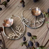 1 Pair Retro Geometric Flower Alloy Drop Earrings main image 1