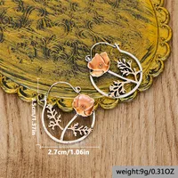 1 Pair Retro Geometric Flower Alloy Drop Earrings main image 4