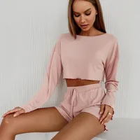 Home Outdoor Women's Simple Style Solid Color Spandex Polyester Shorts Sets Shorts Sets main image 3