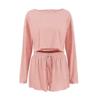 Home Outdoor Women's Simple Style Solid Color Spandex Polyester Shorts Sets Shorts Sets main image 1