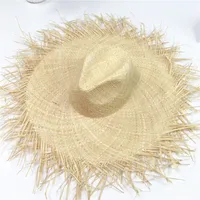 Unisex Basic Solid Color Hollow Out Big Eaves Straw Hat sku image 2