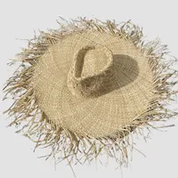 Unisex Basic Solid Color Hollow Out Big Eaves Straw Hat main image 1