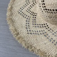 Unisex Basic Solid Color Hollow Out Big Eaves Straw Hat main image 6
